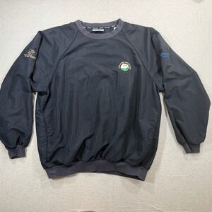 Slazenger Golf Pullover Windbreaker Crewneck Black Gray Trim Mens L